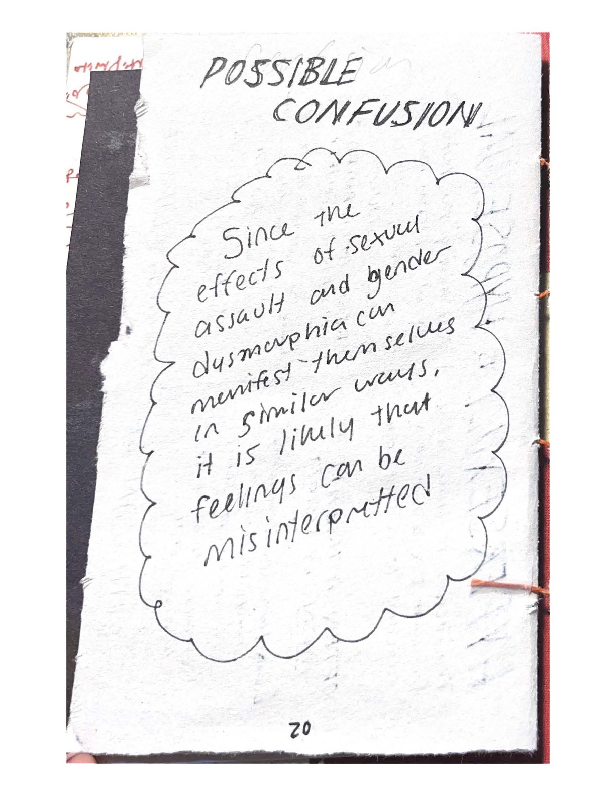 POSSIBLE CONFUSION.
    Since the effects of sexual assault and gender dysmorphia can manifest themselves in similar ways, it is likely that feelings can be misinterpreted.
    